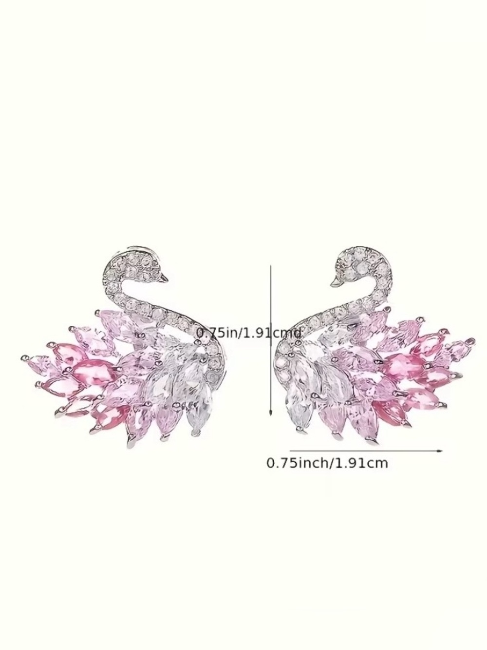 NEW! Luxury Swan Crystal Stud Earrings. A1-47 - Picture 5 of 5